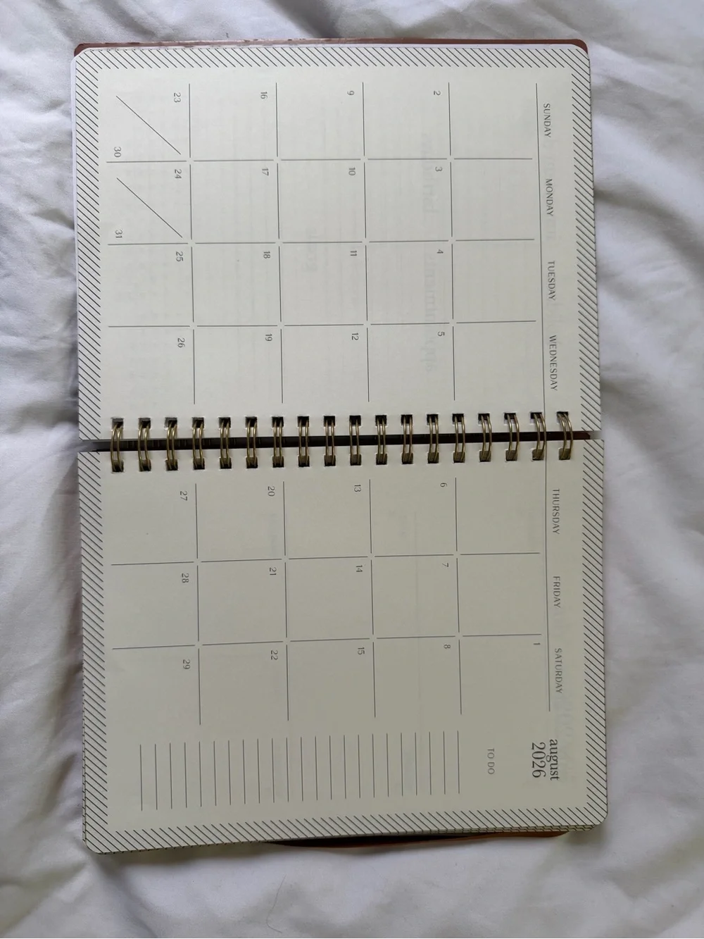 2026-2027 Weekly Planner Spiral Notebook - Brown Cover